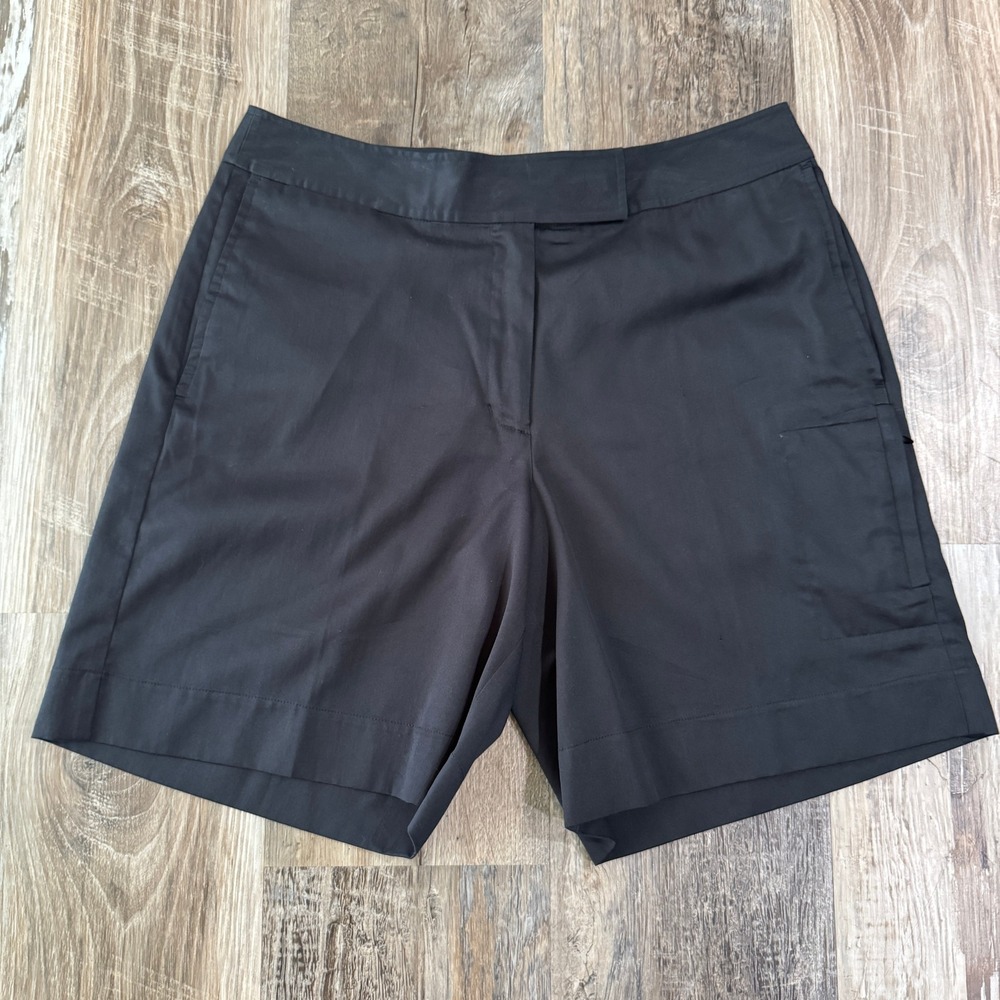 NWT Tommy Bahama Shorts Women 8 Black Resort Twill Tab Front Golf Cotton Silk